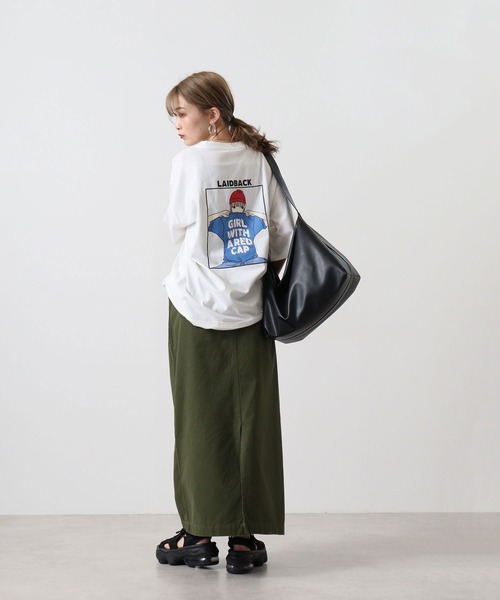 Red Cap Girl(レッドキャプガール)の「REDCAPGIRL 天竺 バックプリント ルーズシルエット半袖Tシャツ(Tシャツ/カットソー・メンズ・ホワイト/アッシュグレー・M/L)」の15枚目の写真
