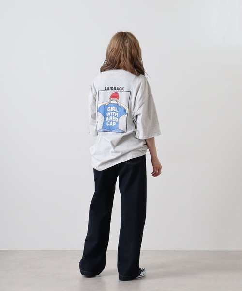 Red Cap Girl(レッドキャプガール)の「REDCAPGIRL 天竺 バックプリント ルーズシルエット半袖Tシャツ(Tシャツ/カットソー・メンズ・ホワイト/アッシュグレー・M/L)」の21枚目の写真