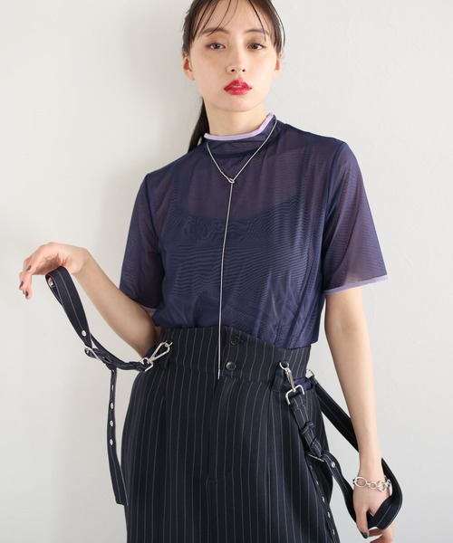 HARE（ハレ）の「リバーシブルシアートップス(HARE)（Tシャツ/カットソー・レディース・パープル/ブラック・FREE）」の14枚目の写真