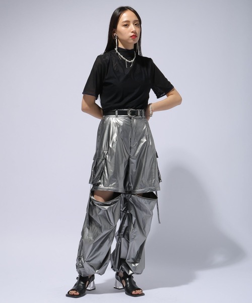 HARE（ハレ）の「リバーシブルシアートップス(HARE)（Tシャツ/カットソー・レディース・パープル/ブラック・FREE）」の3枚目の写真