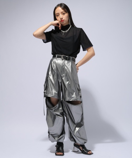 HARE（ハレ）の「リバーシブルシアートップス(HARE)（Tシャツ/カットソー・レディース・パープル/ブラック・FREE）」の4枚目の写真