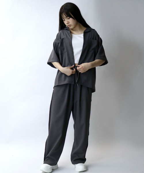 Starting Over（スターティングオーバー）の「linen like side line loose slacks/リネンライク サイドライン ルーズ スラックス（スラックス・メンズ・チャコール/グレイッシュベージュ/ブラック・M/L/XL）」の15枚目の写真