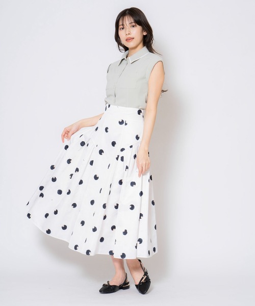 NOELA(ノエラ)の「ぼかしドット柄スカート(スカート・レディース・オフホワイト/ベージュ・S/M)」の14枚目の写真