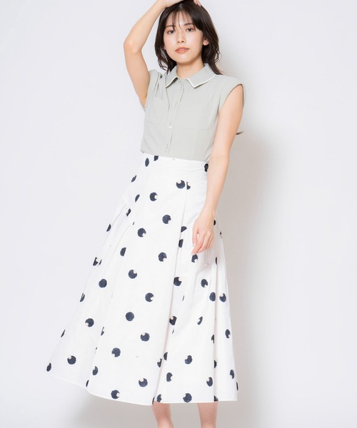 NOELA(ノエラ)の「ぼかしドット柄スカート(スカート・レディース・オフホワイト/ベージュ・S/M)」の13枚目の写真