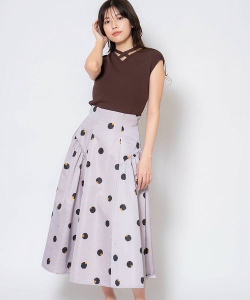 NOELA(ノエラ)の「ぼかしドット柄スカート(スカート・レディース・オフホワイト/ベージュ・S/M)」の10枚目の写真