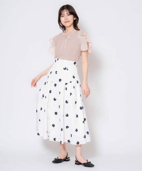 NOELA(ノエラ)の「ぼかしドット柄スカート(スカート・レディース・オフホワイト/ベージュ・S/M)」の17枚目の写真