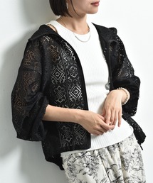 パネルレースフードジャケット