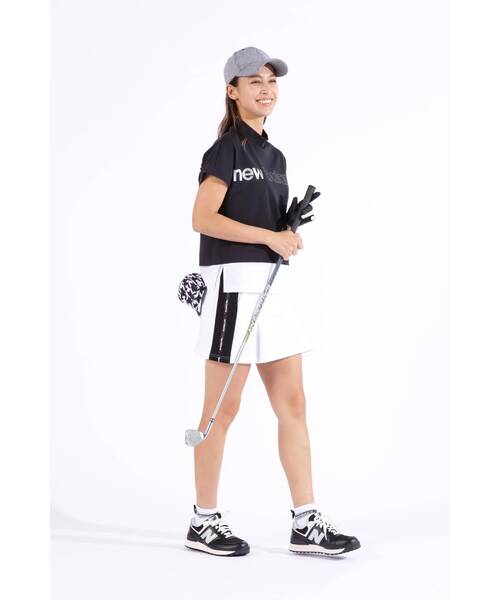 New Balance Golf(ニューバランスゴルフ)の「接触冷感 フレンチスリーブ モックネック プルオーバー (WOMENS SPORT)(Tシャツ/カットソー・レディース・ホワイト/ブラック・SMALL/MEDIUM/LARGE)」の4枚目の写真
