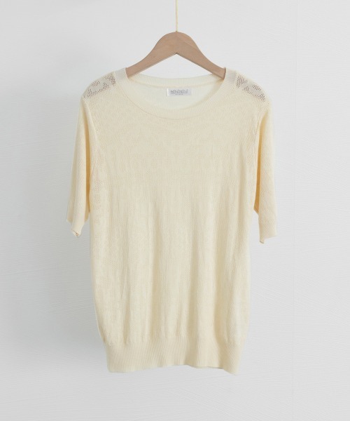 Miniministore（ミニミニストア）の「ジャカードレーストップス シアーブラウス（Tシャツ/カットソー・レディース・ベージュ/ホワイト/ブラック・FREE）」の21枚目の写真