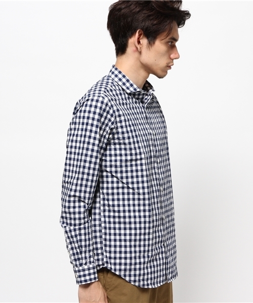 ivory court（アイボリーコート）の「スイスコットン タイプライターチェックシャツ（シャツ/ブラウス・メンズ・ライトグレー/ベージュ/ネイビー・36/40/38）」の8枚目の写真