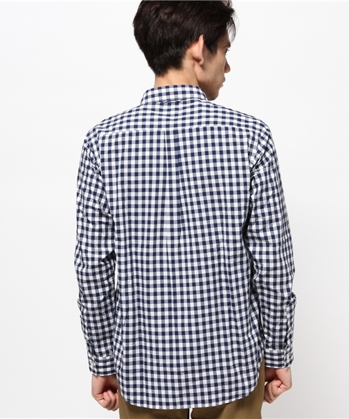 ivory court（アイボリーコート）の「スイスコットン タイプライターチェックシャツ（シャツ/ブラウス・メンズ・ライトグレー/ベージュ/ネイビー・36/40/38）」の9枚目の写真