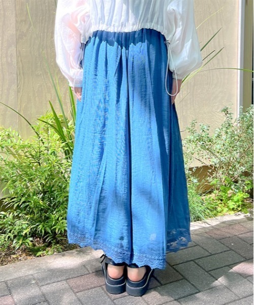 axes femme（アクシーズファム）の「選べる着丈楊柳ワイドパンツ（その他パンツ・レディース・ブラック/グレイッシュベージュ/ブルー/ピンク/オレンジ・SMALL/MEDIUM）」の8枚目の写真