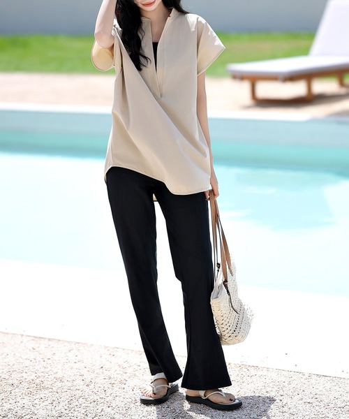 セール】レディース 2WAYラッシュガード半袖スキッパートップス＋ブラ