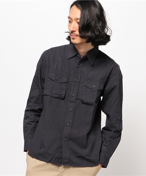 ikka(イッカ)の「リップストップミリタリーシャツ (シャツ/ブラウス・メンズ・オリーブ/ネイビー・MEDIUM/LARGE/X-LARGE)」の2枚目の写真