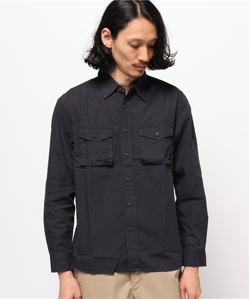 ikka(イッカ)の「リップストップミリタリーシャツ (シャツ/ブラウス・メンズ・オリーブ/ネイビー・MEDIUM/LARGE/X-LARGE)」の4枚目の写真