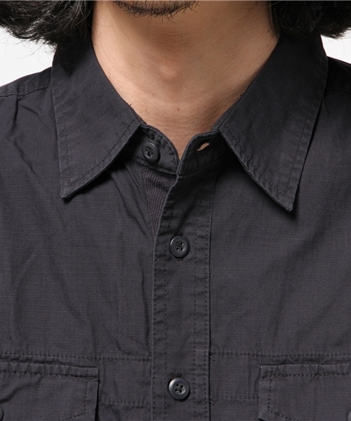 ikka(イッカ)の「リップストップミリタリーシャツ (シャツ/ブラウス・メンズ・オリーブ/ネイビー・MEDIUM/LARGE/X-LARGE)」の7枚目の写真