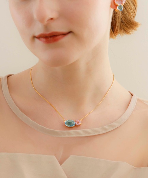 JewCas ガラスストーンPallette ネックレス[JC4699]（ネックレス）｜JewCas（ジュアキャス）