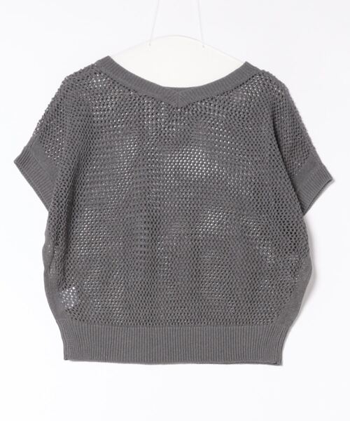 STRAWBERRY-FIELDS(ストロベリーフィールズ)の「メッシュ編和紙混ニット(ニット/セーター・レディース・ホワイト/グレー/ブラック・2)」の4枚目の写真