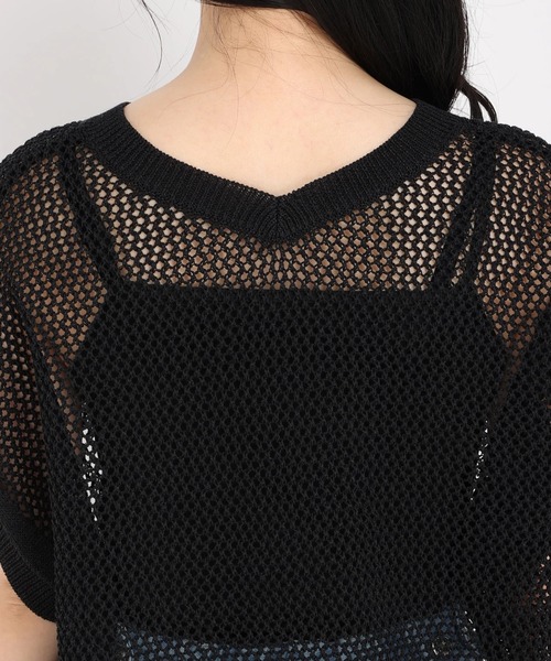 STRAWBERRY-FIELDS(ストロベリーフィールズ)の「メッシュ編和紙混ニット(ニット/セーター・レディース・ホワイト/グレー/ブラック・2)」の12枚目の写真
