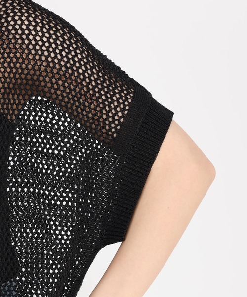 STRAWBERRY-FIELDS(ストロベリーフィールズ)の「メッシュ編和紙混ニット(ニット/セーター・レディース・ホワイト/グレー/ブラック・2)」の11枚目の写真