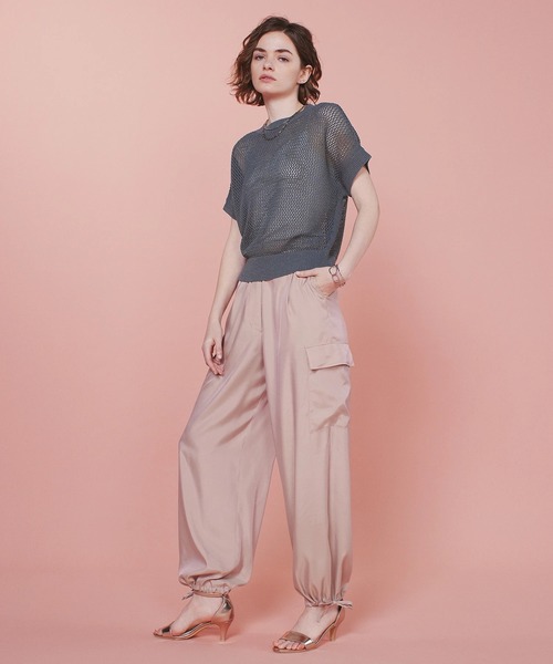 STRAWBERRY-FIELDS(ストロベリーフィールズ)の「メッシュ編和紙混ニット(ニット/セーター・レディース・ホワイト/グレー/ブラック・2)」の8枚目の写真