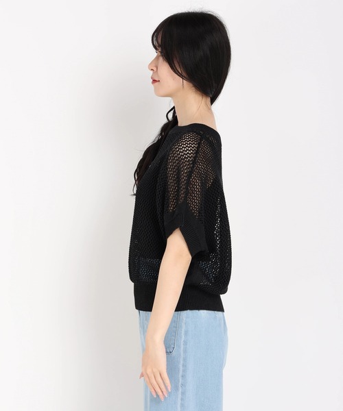 STRAWBERRY-FIELDS(ストロベリーフィールズ)の「メッシュ編和紙混ニット(ニット/セーター・レディース・ホワイト/グレー/ブラック・2)」の15枚目の写真