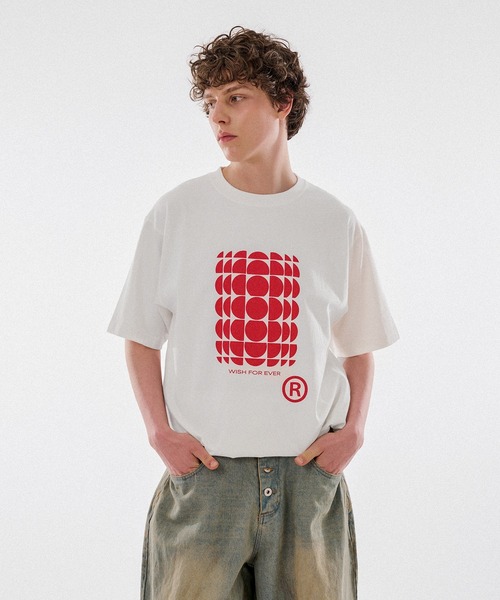 WISH FOR EVER(ウィッシュフォーエバー)の「DRAW CODE ART T/ドローコードアートT(Tシャツ/カットソー・メンズ・ネイビー/レッド/グレー/ホワイト/ブラウン/ピンク/オフホワイト・MEDIUM/LARGE)」の16枚目の写真