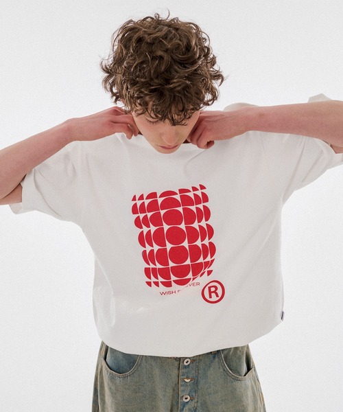 WISH FOR EVER(ウィッシュフォーエバー)の「DRAW CODE ART T/ドローコードアートT(Tシャツ/カットソー・メンズ・ネイビー/レッド/グレー/ホワイト/ブラウン/ピンク/オフホワイト・MEDIUM/LARGE)」の17枚目の写真