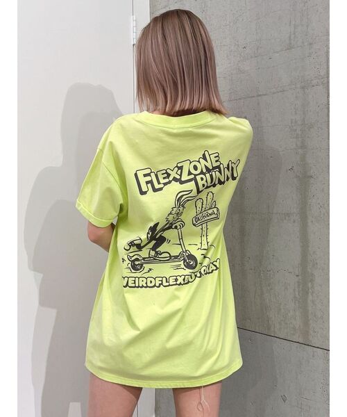 GYDA(ジェイダ)の「FLEX ZONE BUNNYポケットBIG Tシャツ(Tシャツ/カットソー・レディース・ライム/チャコールグレー/オフホワイト・FREE)」の14枚目の写真