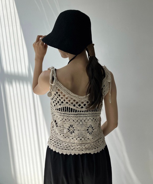 5月15日まで限定価格☆クロシェ編み風ビスチェ ボヘ風クロシェ編みビスチェ【Orange】 | Chich&Sally