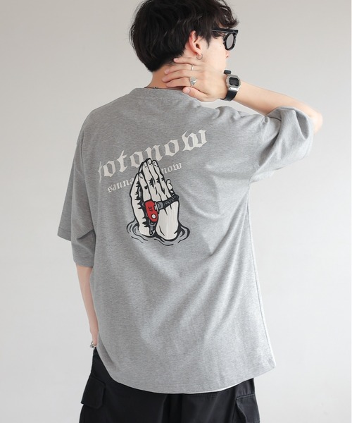 RAGEBLUE（レイジブルー）の「【TOTONOW/トトナウ】コラボプリントオーバーサイズTシャツ（Tシャツ/カットソー・メンズ・グレー/ブラック/ホワイト/オレンジ系その他4・MEDIUM/LARGE）」の4枚目の写真