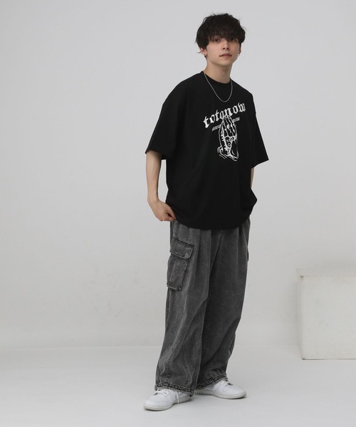 RAGEBLUE（レイジブルー）の「【TOTONOW/トトナウ】コラボプリントオーバーサイズTシャツ（Tシャツ/カットソー・メンズ・グレー/ブラック/ホワイト/オレンジ系その他4・MEDIUM/LARGE）」の11枚目の写真