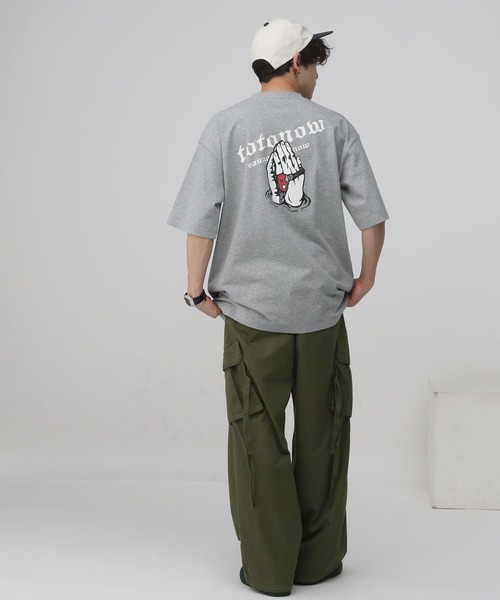 RAGEBLUE（レイジブルー）の「【TOTONOW/トトナウ】コラボプリントオーバーサイズTシャツ（Tシャツ/カットソー・メンズ・グレー/ブラック/ホワイト/オレンジ系その他4・MEDIUM/LARGE）」の18枚目の写真