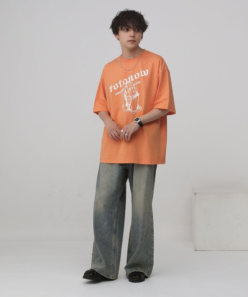 RAGEBLUE（レイジブルー）の「【TOTONOW/トトナウ】コラボプリントオーバーサイズTシャツ（Tシャツ/カットソー・メンズ・グレー/ブラック/ホワイト/オレンジ系その他4・MEDIUM/LARGE）」の22枚目の写真