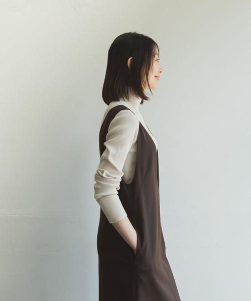 セール】ストレートVネックワンピース（ワンピース）｜NOBLE（ノーブル