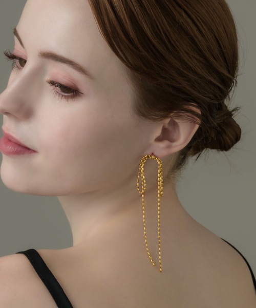 美品！イデアルーチェ、リボンピアス パールボールリボンピアス＆イヤリング