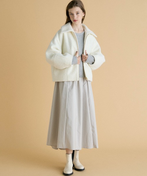 INED CLARO（イネドクラロ）の「フライス編みナッピングブルゾン（ブルゾン・レディース・オフホワイト/グレー/ネイビー・フリー）」の17枚目の写真