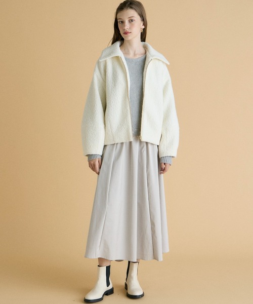 INED CLARO（イネドクラロ）の「フライス編みナッピングブルゾン（ブルゾン・レディース・オフホワイト/グレー/ネイビー・フリー）」の19枚目の写真