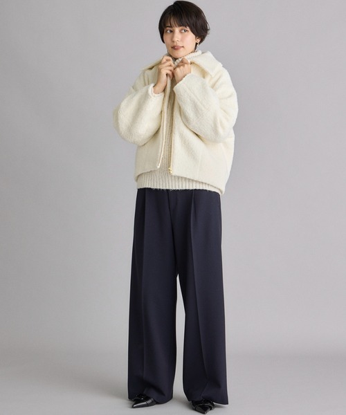 INED CLARO（イネドクラロ）の「フライス編みナッピングブルゾン（ブルゾン・レディース・オフホワイト/グレー/ネイビー・フリー）」の22枚目の写真