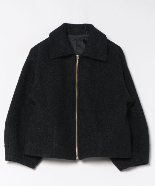 INED CLARO（イネドクラロ）の「フライス編みナッピングブルゾン（ブルゾン・レディース・オフホワイト/グレー/ネイビー・フリー）」の5枚目の写真