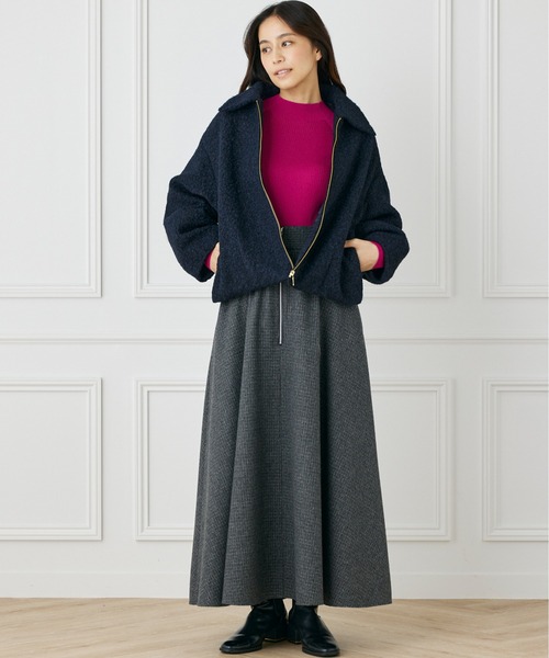 INED CLARO（イネドクラロ）の「フライス編みナッピングブルゾン（ブルゾン・レディース・オフホワイト/グレー/ネイビー・フリー）」の8枚目の写真