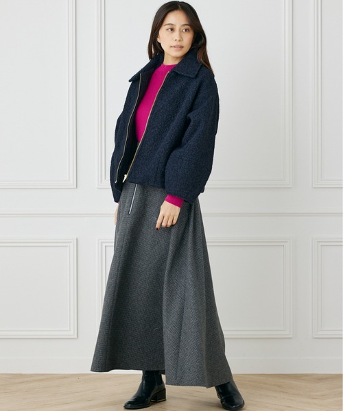 INED CLARO（イネドクラロ）の「フライス編みナッピングブルゾン（ブルゾン・レディース・オフホワイト/グレー/ネイビー・フリー）」の9枚目の写真