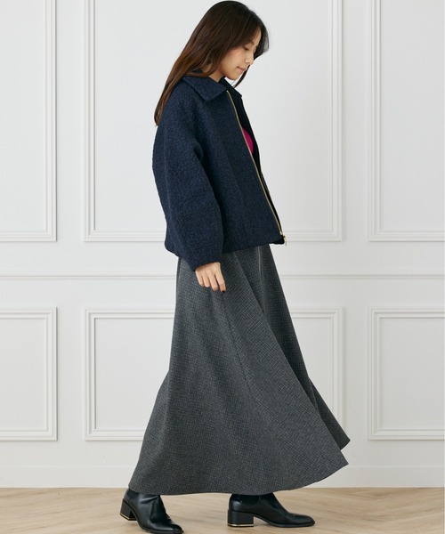 INED CLARO（イネドクラロ）の「フライス編みナッピングブルゾン（ブルゾン・レディース・オフホワイト/グレー/ネイビー・フリー）」の10枚目の写真