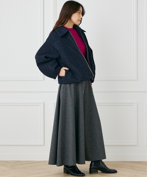 INED CLARO（イネドクラロ）の「フライス編みナッピングブルゾン（ブルゾン・レディース・オフホワイト/グレー/ネイビー・フリー）」の11枚目の写真