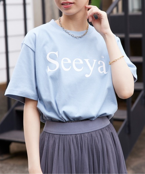 THE FINAL VIEW(ザファイナルビュー)の「【THE FINAL VIEW】seeya メッセージロゴプリントTシャツ 半袖T ユニセックス message logo print t-shirt unisex(Tシャツ/カットソー・レディース・ブラック/ライトピンク/ホワイト系その他2/グレイッシュブルー/グレー/ホワイト/ライトパープル/ミント/ベージュ/ネイビー・XL/L/M/S)」の8枚目の写真