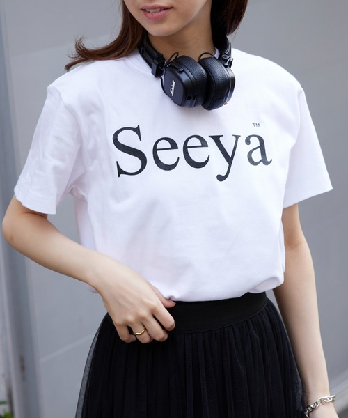THE FINAL VIEW(ザファイナルビュー)の「【THE FINAL VIEW】seeya メッセージロゴプリントTシャツ 半袖T ユニセックス message logo print t-shirt unisex(Tシャツ/カットソー・レディース・ブラック/ライトピンク/ホワイト系その他2/グレイッシュブルー/グレー/ホワイト/ライトパープル/ミント/ベージュ/ネイビー・XL/L/M/S)」の12枚目の写真