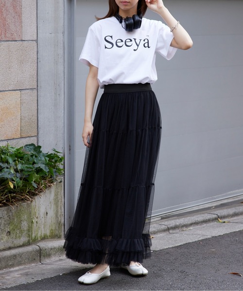 THE FINAL VIEW(ザファイナルビュー)の「【THE FINAL VIEW】seeya メッセージロゴプリントTシャツ 半袖T ユニセックス message logo print t-shirt unisex(Tシャツ/カットソー・レディース・ブラック/ライトピンク/ホワイト系その他2/グレイッシュブルー/グレー/ホワイト/ライトパープル/ミント/ベージュ/ネイビー・XL/L/M/S)」の11枚目の写真