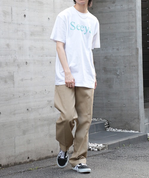 THE FINAL VIEW(ザファイナルビュー)の「【THE FINAL VIEW】seeya メッセージロゴプリントTシャツ 半袖T ユニセックス message logo print t-shirt unisex(Tシャツ/カットソー・レディース・ブラック/ライトピンク/ホワイト系その他2/グレイッシュブルー/グレー/ホワイト/ライトパープル/ミント/ベージュ/ネイビー・XL/L/M/S)」の20枚目の写真