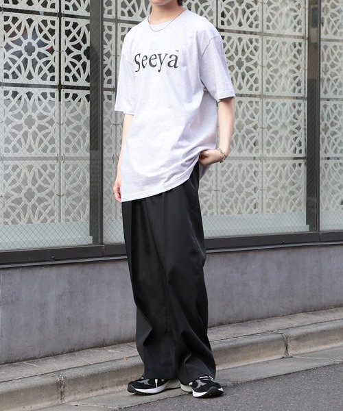 THE FINAL VIEW(ザファイナルビュー)の「【THE FINAL VIEW】seeya メッセージロゴプリントTシャツ 半袖T ユニセックス message logo print t-shirt unisex(Tシャツ/カットソー・レディース・ブラック/ライトピンク/ホワイト系その他2/グレイッシュブルー/グレー/ホワイト/ライトパープル/ミント/ベージュ/ネイビー・XL/L/M/S)」の13枚目の写真
