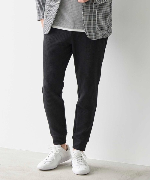 UNION STATION（ユニオンステーション）の「【PRO-SPERITY別注】ランダムふくれジャガードジョガーパンツ（スウェットパンツ・メンズ・ブラック/ネイビー・M/S/LL/L）」の2枚目の写真